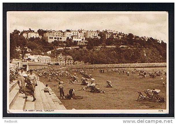 RB 543 - 1947 Postcard - Tor Abbey Sands Torquay Devon With Good Slogan Postmark - Volunteer For A Forces Career - Torquay