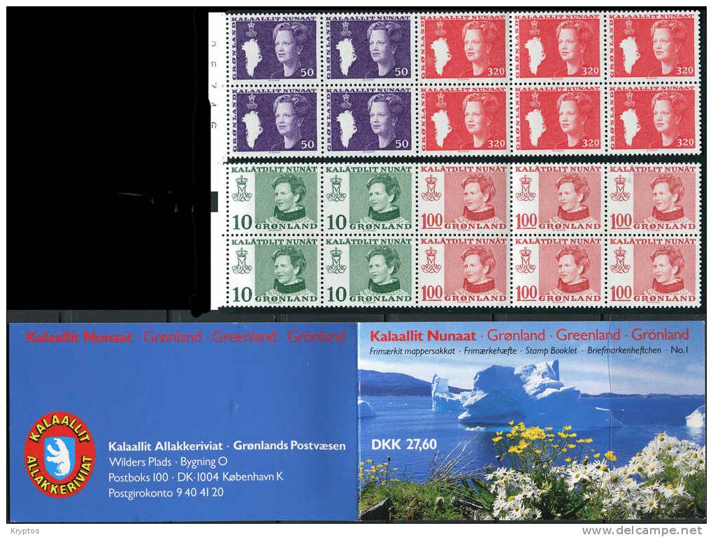 Greenland 1989 - Complete Booklet (No. 1) With 2 Blocks (20 Stamps) ** - Libretti