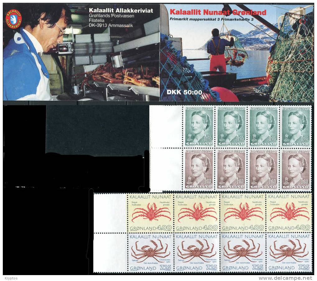 Greenland 1993 - Complete Booklet (No. 3) With 2 Blocks (16 Stamps) ** - Carnets