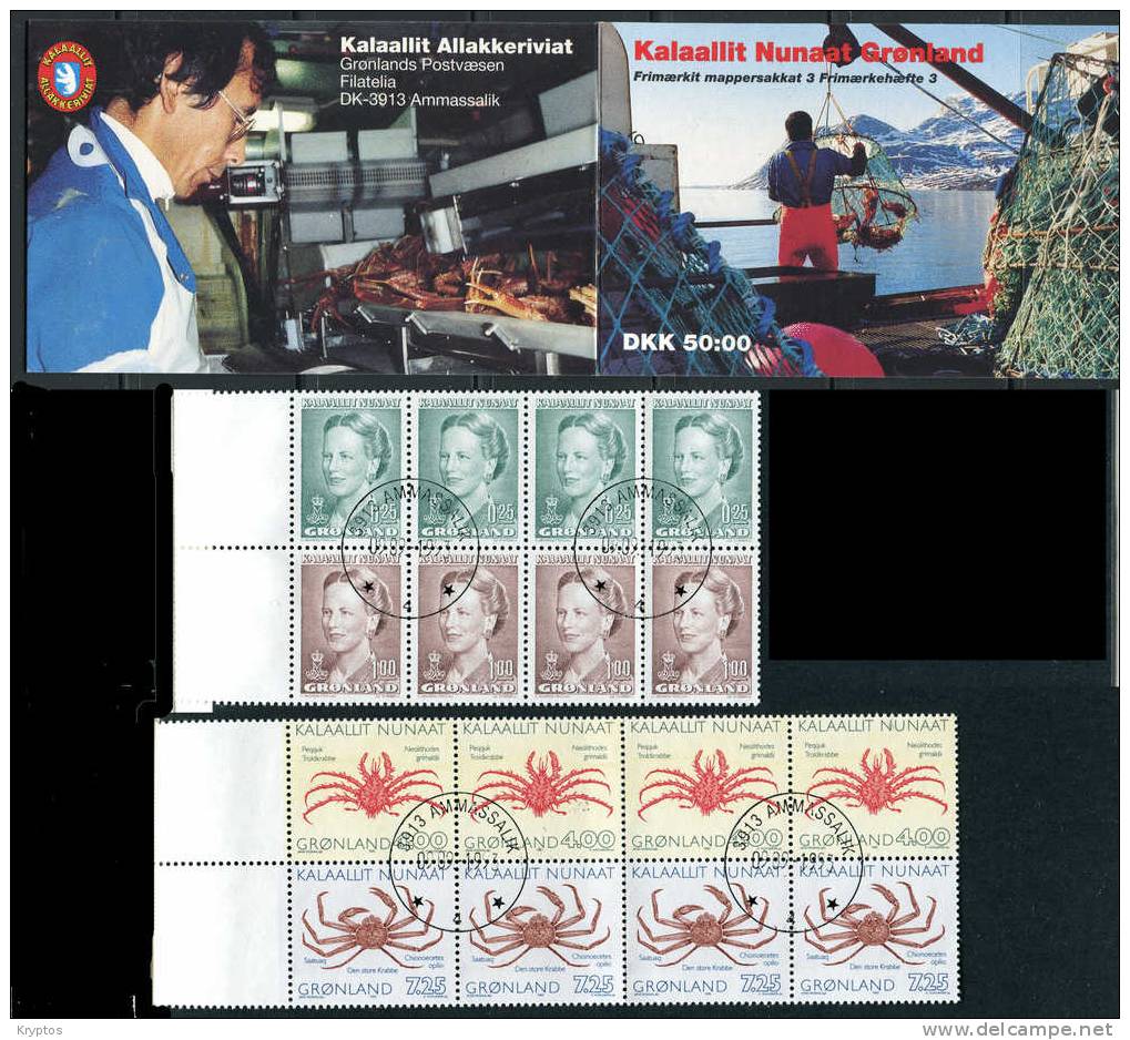 Greenland 1993 - Complete Booklet (No. 3) With 2 Blocks (16 Stamps) USED - Booklets