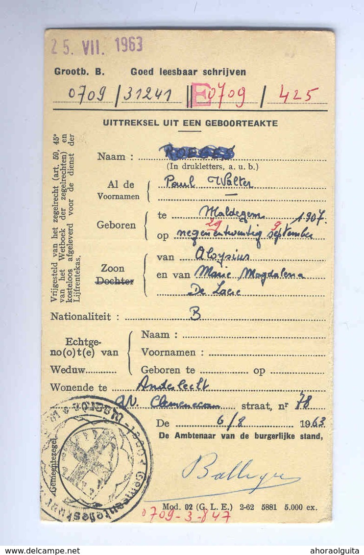 Histoire Postale de MALDEGEM 1947/84 - Cachets différents - 3 x Cartes ASLK  , 2 Entiers Postaux --  OO/014