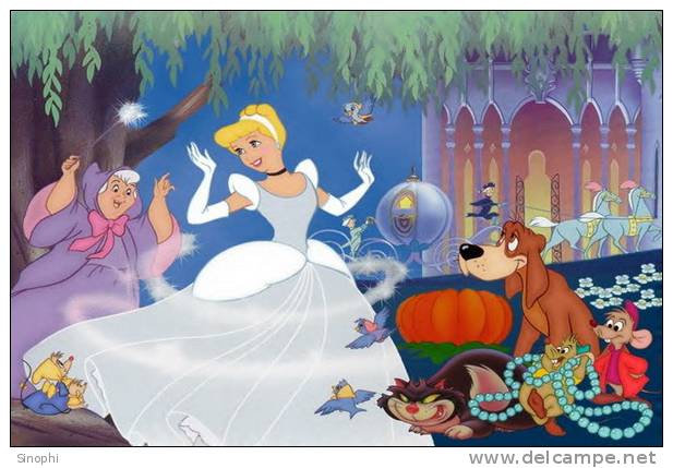 H-DG 9 ^^   Fairy Tales  Contes  Märchen , Disney  Cinderella  ,( Postal Stationery ,  Articles Postaux ) - Vignetten (Erinnophilie)