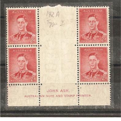 AusMi.Nr.142A/  AUSTRALIEN - Imprint Ash ** (MNH) - Mint Stamps