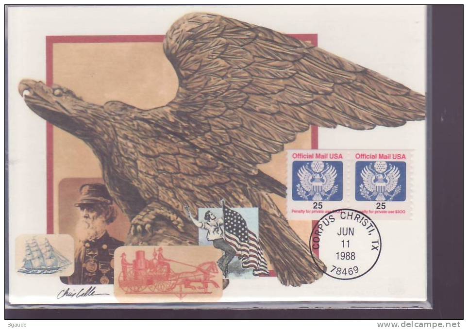 ETATS UNIS CARTE MAXIMUM NUM.YVERT  SERVICE 111  AIGLE - Cartes-Maximum (CM)