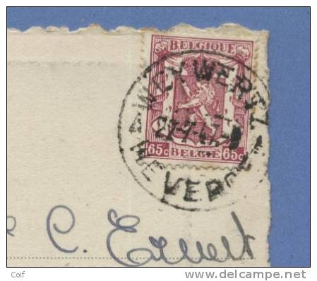 711 Op Kaart Met Stempel WEYWERTZ / WEVERCE  (Oostkantons) (cantons De L´Est) Met Treinstempel BRUXELLES-ARLON 1 - Ambulantes