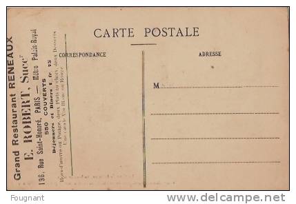 FRANCE: ASNIERES:Crue De La Seine:30/01/1910.Grand´Ru E.Passerelles Pour Le Passage Des P.Verso:Grand Restaurant Reneaux - Inondations