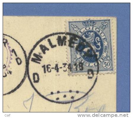 285 Op Kaart Met Stempel MALMEDY ( Oostkantons) (cantons De L´Est) - 1929-1937 Heraldischer Löwe