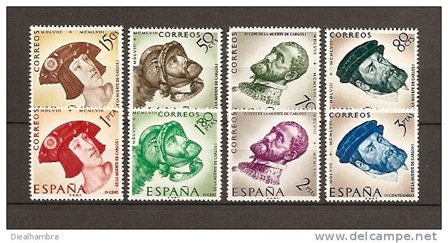 SPAIN ESPAÑA SPANIEN IV CENTENARIO DE LA MUERTE DE CARLOS I DE ESPAÑA Y V DE ALEMANIA 1958 / MNH / 1224 - 1231 - Neufs