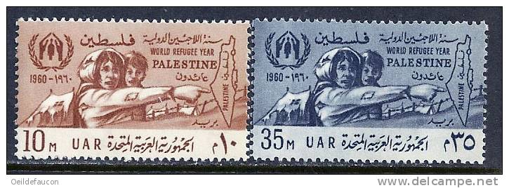 PALESTINE - Occupation égyptienne - Yvert - 76/77** - Cote 1,50 € - Flüchtlinge