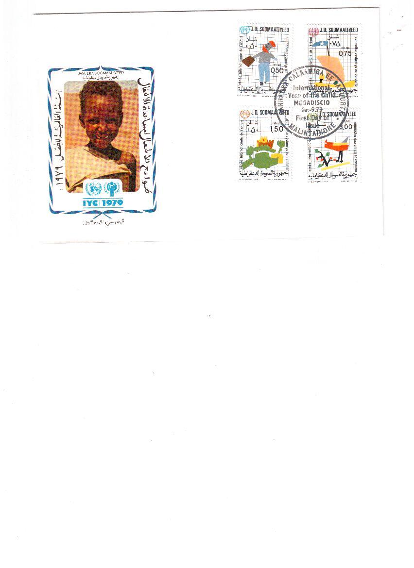 91    -  I.Y.C.-ANNO INTERNAZIONALE DEL FANCIULLO   -  SOMALIA  -  FDC  Y.T.  811/14 + BF. 7 - Somalia (1960-...)