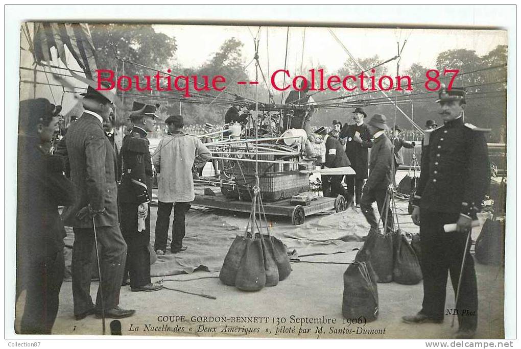 RARE - SANTOS DUMONT - COUPE GORDON BENNETT 1906 - SERIE COMPLETE 10 CARTES - BALLON - MONTGOLFIERE - Luchtballon