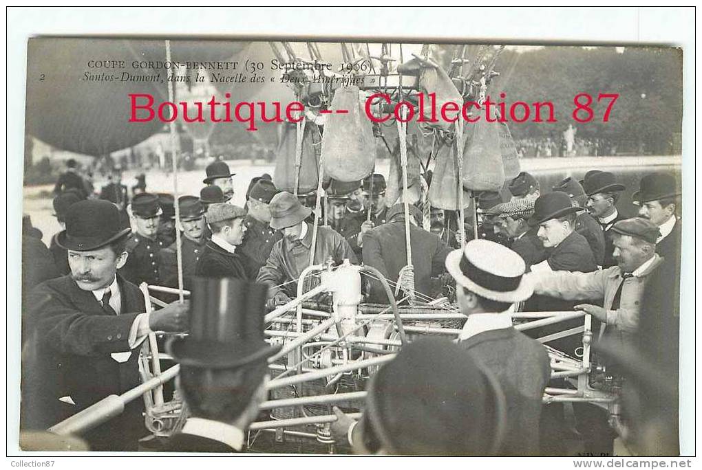 RARE - SANTOS DUMONT - COUPE GORDON BENNETT 1906 - SERIE COMPLETE 10 CARTES - BALLON - MONTGOLFIERE - Balloons