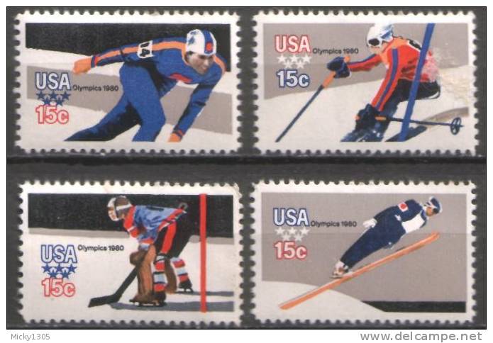 USA - Mi-Nr 1411/1414 Postfrisch / MNH ** (A276) - Hiver 1980: Lake Placid