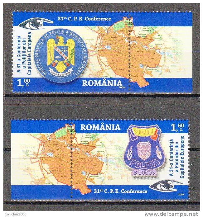 Romania 2009 / The 31-th Conference Of The Police Agencies From The European Capitals / 2 Val With Tabs - Police - Gendarmerie