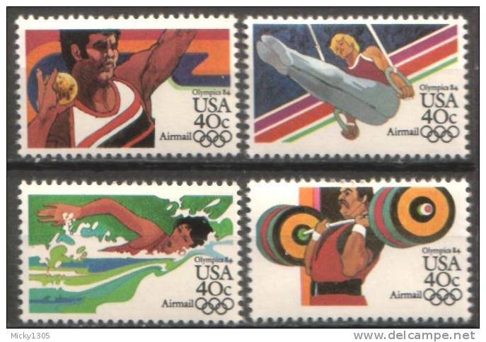 USA - Mi-Nr 1622/1625 Postfrisch / MNH ** (A287) - Verano 1984: Los Angeles