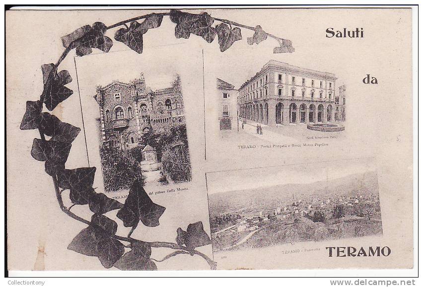 TERAMO - SALUTI DA TERAMO - FP - VIAGG. 08/01/1911 - Teramo