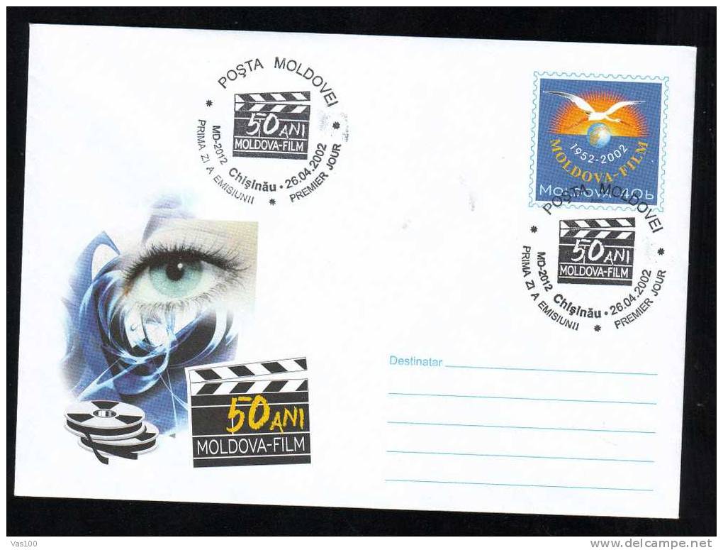 Moldova / Moldavie 50 Years Of Film,Cinema 2002,cover Stationery Entier Postaux ,FDC,very Rare!! - Film