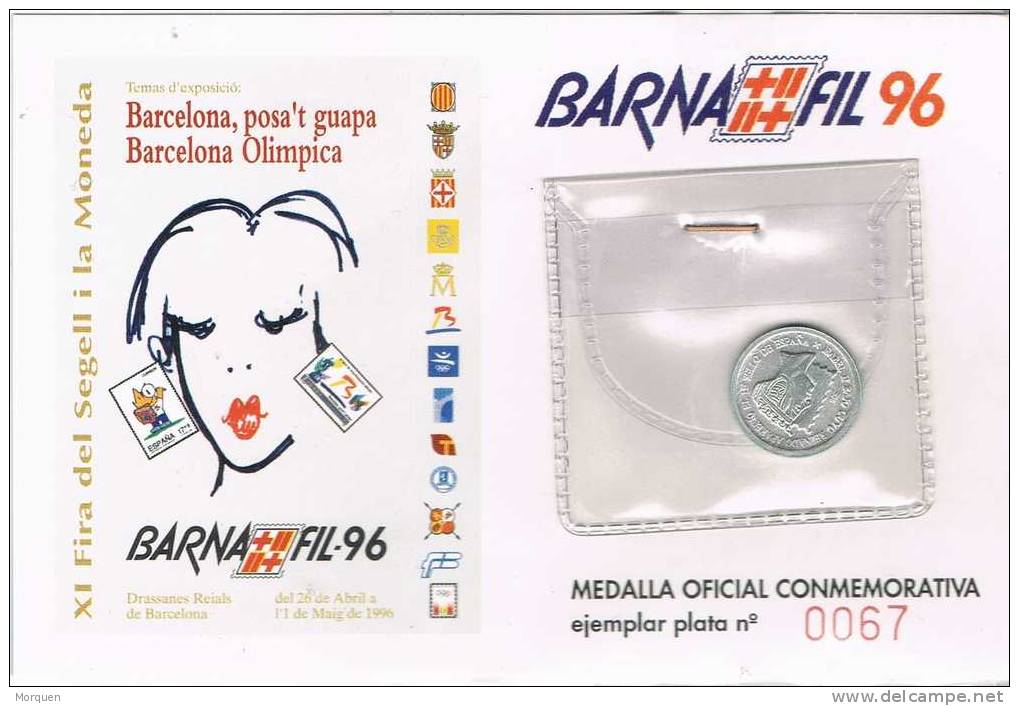 Lupa 1004. Medalla Plata BARNAFIL 96.  Barcelona. Numerada - Autres & Non Classés