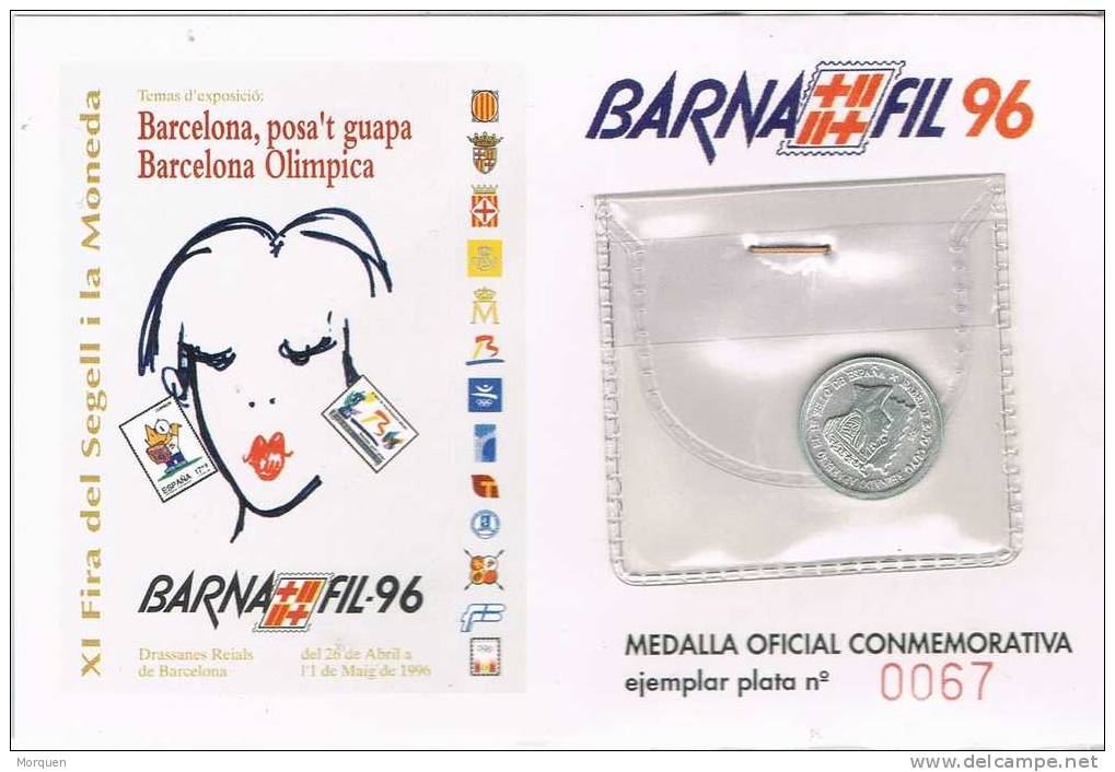 Lupa 1004. Medalla Plata BARNAFIL 96.  Barcelona. Numerada - Sonstige & Ohne Zuordnung