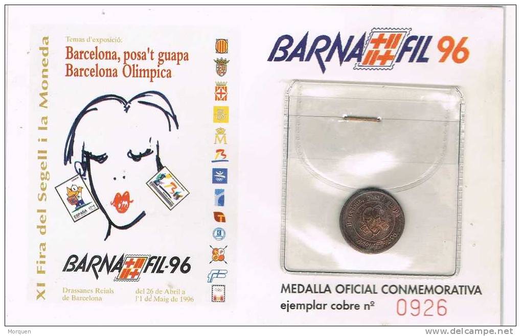 Lupa 1006. Medalla BARNAFIL 96.  Barcelona. Cobre - Otros & Sin Clasificación