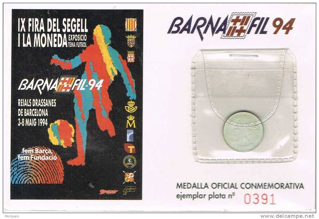 Lupa 1009. Medalla BARNAFIL 94.  Barcelona. Plata. Futbol Barça - Otros & Sin Clasificación