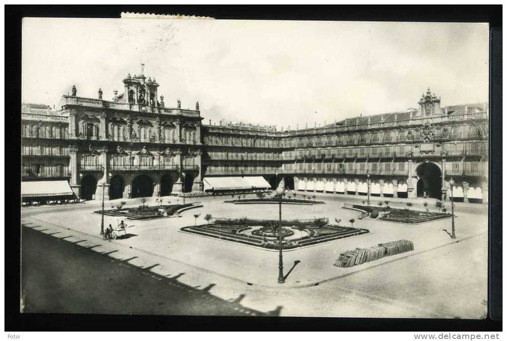 OLD REAL PHOTO POSTCARD SALAMANCA PLAZA MAYOR ESPAÑA SPAIN - Salamanca