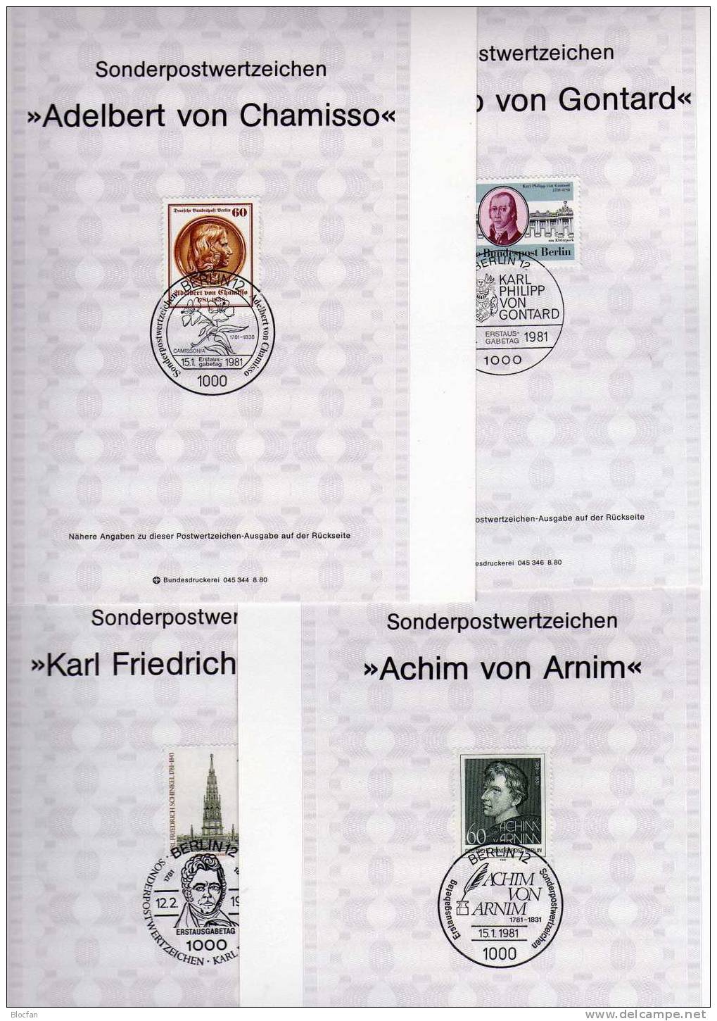 Jahrgang ETB 1981 Dichter Arnim - Weihnachten Berlin 637-658 SST 17€ Berliner Ersttagsblätter Documentation From Germany - Lots & Kiloware (mixtures) - Min. 1000 Stamps