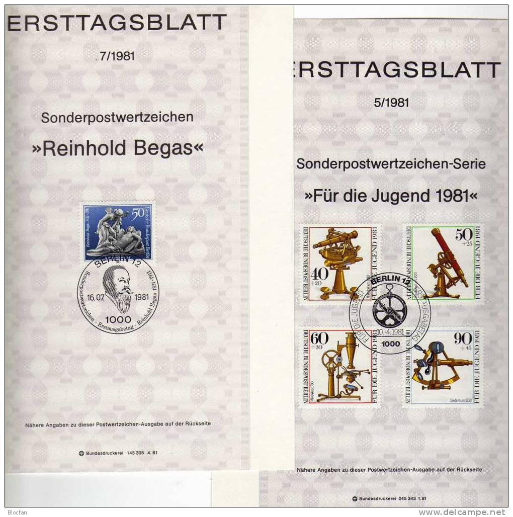 Jahrgang ETB 1981 Dichter Arnim - Weihnachten Berlin 637-658 SST 17€ Berliner Ersttagsblätter Documentation From Germany - Vrac (min 1000 Timbres)