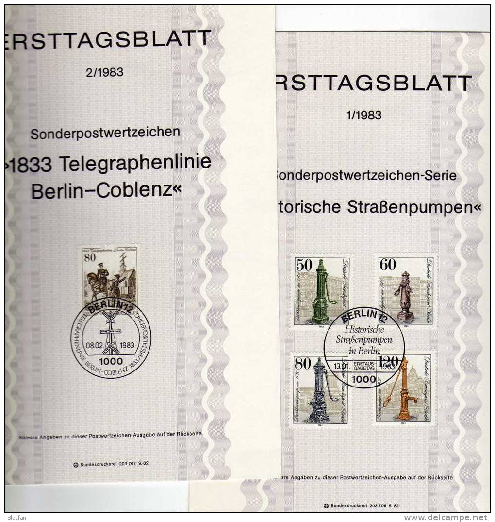 Jahrgang 1983 ETB Staßenpumpen Bis Weihnachts-Fest Berlin 689-707 SST 22€ Berliner Ersttagsblatt Documents From Germany - Mezclas (min 1000 Sellos)