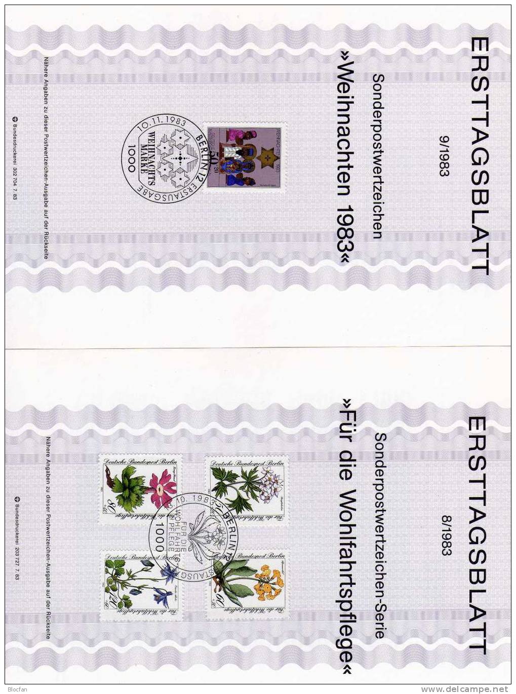 Jahrgang 1983 ETB Staßenpumpen Bis Weihnachts-Fest Berlin 689-707 SST 22€ Berliner Ersttagsblatt Documents From Germany - Vrac (min 1000 Timbres)