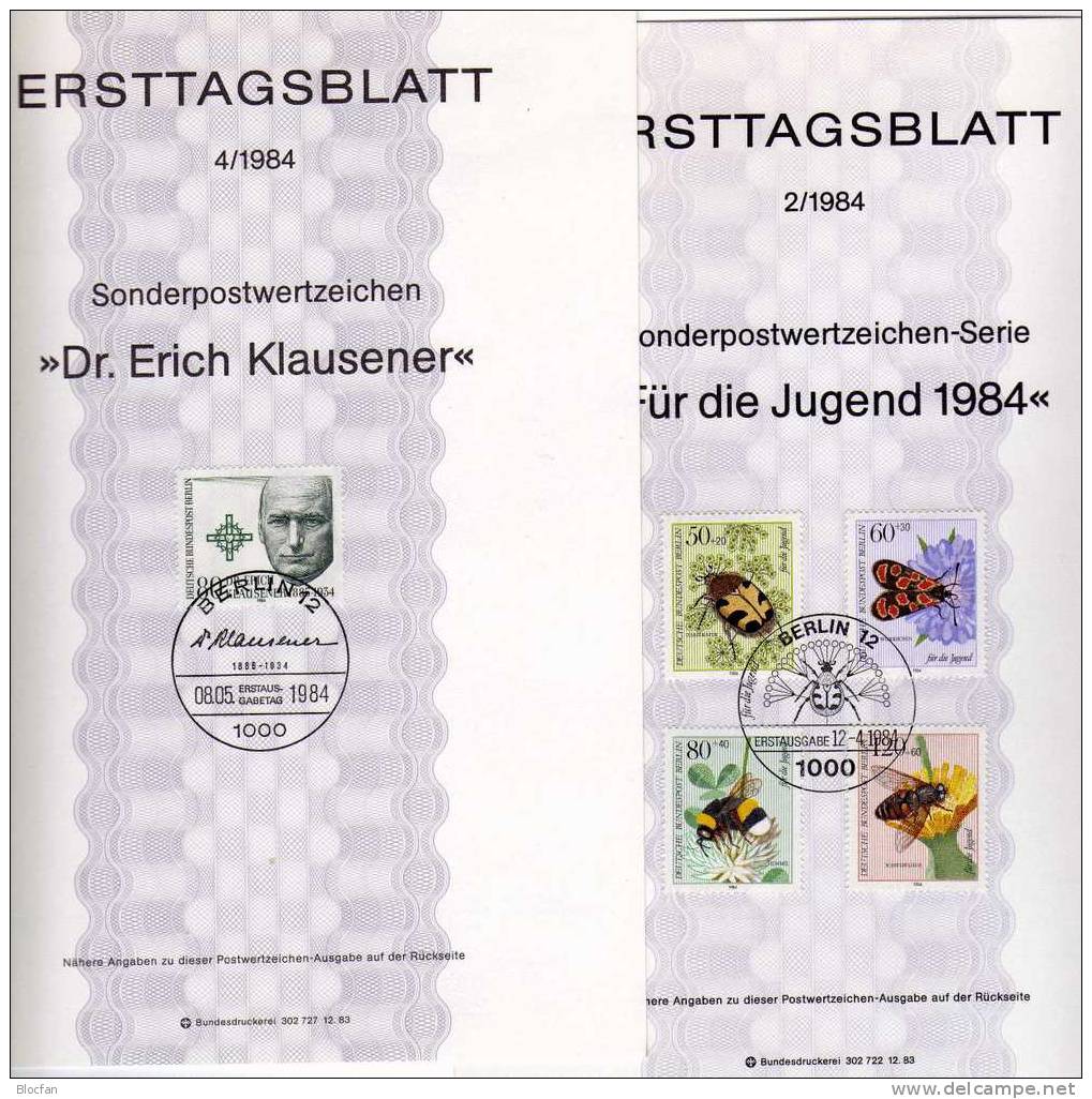 Jahrgang 1984 ETB Museums-Kunst Bis Weihnachten Berlin 708-729 SST 26€ Berliner Ersttagsblatt Document From Germany - Lots & Kiloware (mixtures) - Min. 1000 Stamps