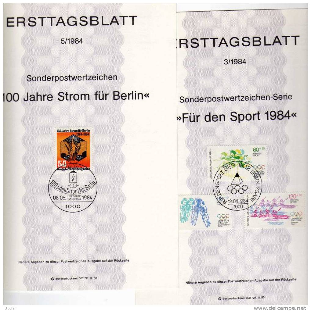 Jahrgang 1984 ETB Museums-Kunst Bis Weihnachten Berlin 708-729 SST 26€ Berliner Ersttagsblatt Document From Germany - Kilowaar (min. 1000 Zegels)