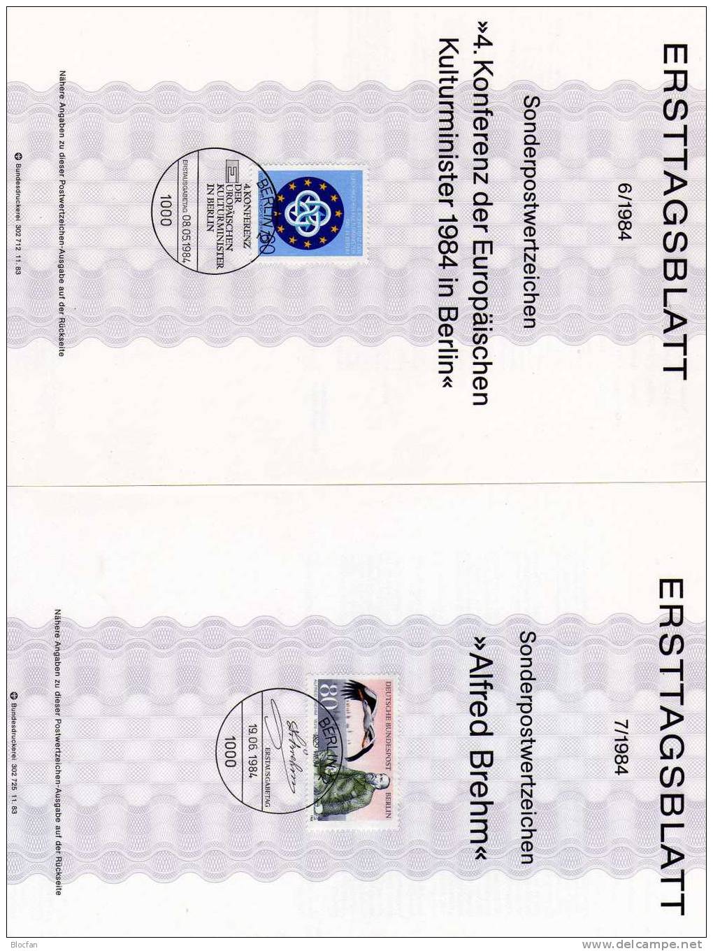 Jahrgang 1984 ETB Museums-Kunst Bis Weihnachten Berlin 708-729 SST 26€ Berliner Ersttagsblatt Document From Germany - Vrac (min 1000 Timbres)