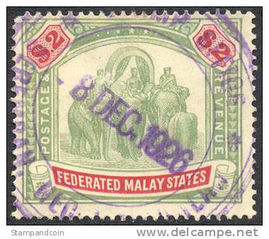 Malay States #74 Used $2 From 1926 - Federated Malay States