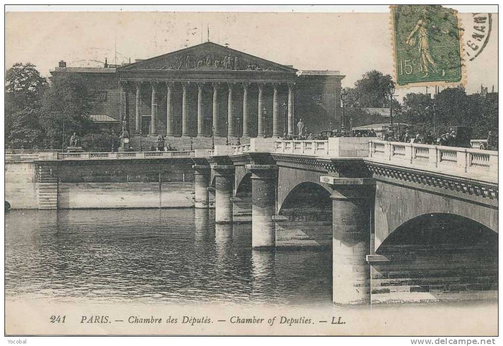 Cp , 75 , PARIS ,  Chambre Des Députés , Voyagée 1921 - Other Monuments