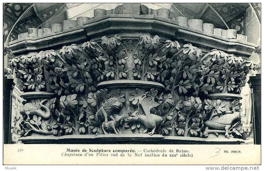 Musée De Sculpture Comparée - Cathédrale De Reims - Chapiteau D'un Pilier Sud De La Nef - Musées