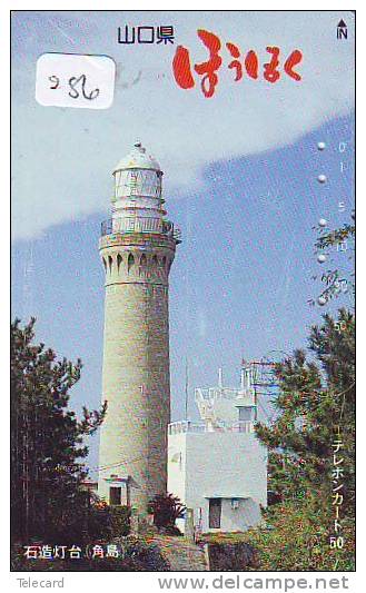 Télécarte Japon PHARE (286)  Telefonkarte Japan LEUCHTTURM * VUURTOREN LIGHTHOUSE LEUCHTTURM FARO FAROL Phonecard - Lighthouses