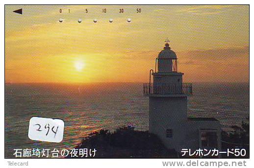 Télécarte Japon PHARE (294) Telefonkarte Japan LEUCHTTURM * VUURTOREN LIGHTHOUSE LEUCHTTURM FARO FAROL Phonecard - Faros