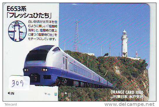 Télécarte Japon PHARE (309) TRAIN * Telefonkarte Japan LEUCHTTURM * VUURTOREN LIGHTHOUSE LEUCHTTURM FARO FAROL Phonecard - Lighthouses