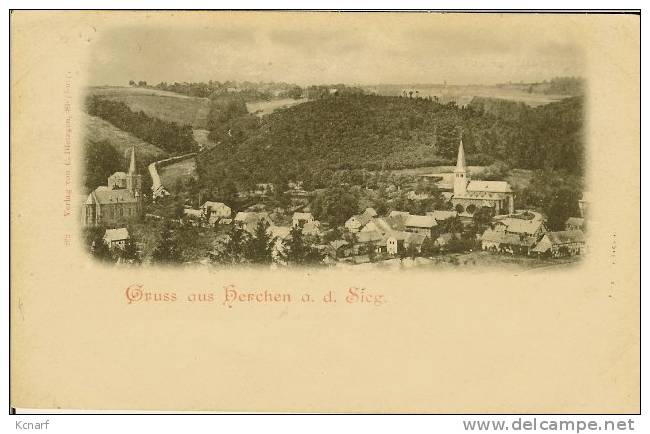 CP De HERCHEN A. D. SIEG " Gruss Aus ..." Cachet Ambulant POSTBAHN CÖLN-GIESSEN-FRANKFURT. - Windeck