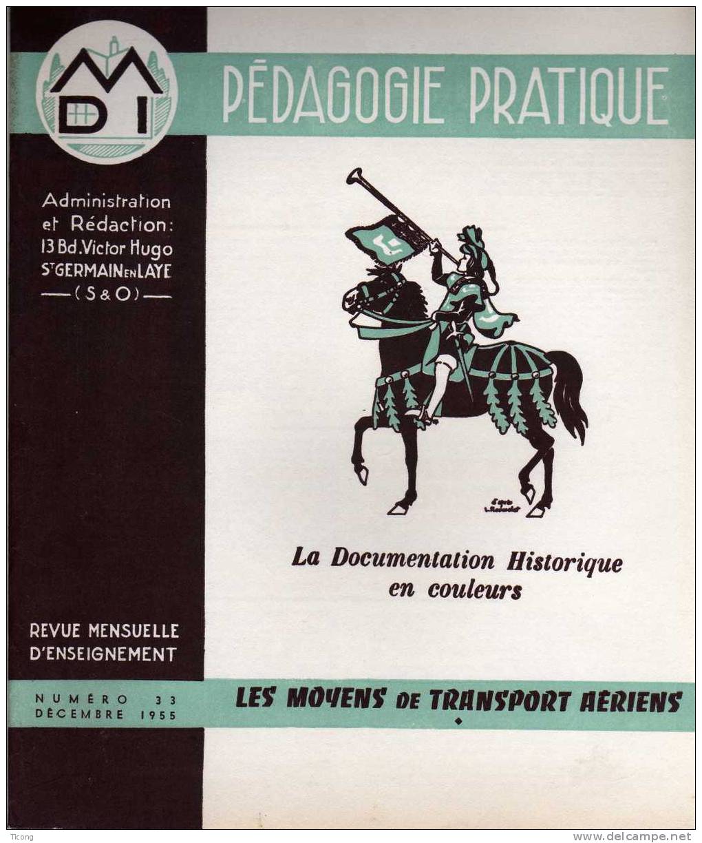 THEME AVIATION BALLONS LA PEDAGOGIE PRATIQUE 1955 - LES MOYENS DE TRANSPORT AERIENS (  VOIR SOMMAIRE ) - Avión