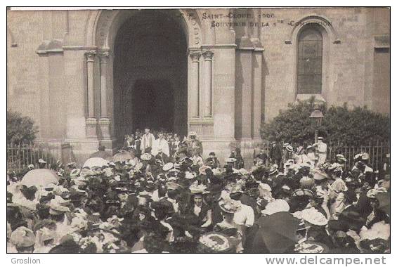 SAINT CLOUD 1906 CP PHOTO  SOUVENIR  DE LA 1 ERE COMMUNION (BELLE ANIMATION) - Saint Cloud