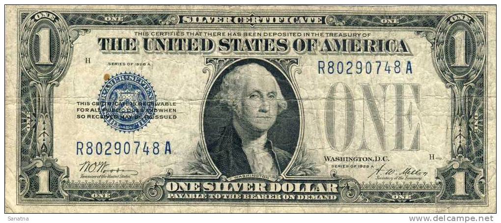 USA 1$ 1928 , Letter A US Note, Good CONDITION Woods-Mellon - Certificats D'Argent (1928-1957)