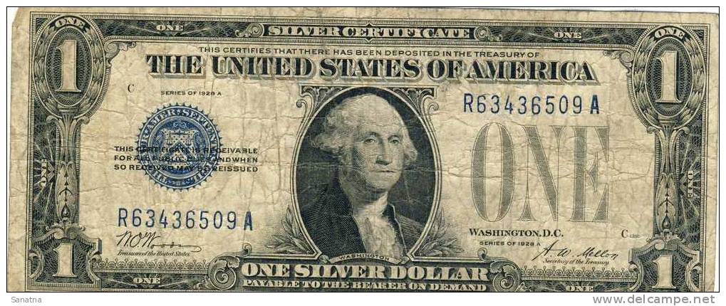 USA 1$ 1928 , Letter A US Note, Good CONDITION Woods-Mellon - Certificats D'Argent (1928-1957)