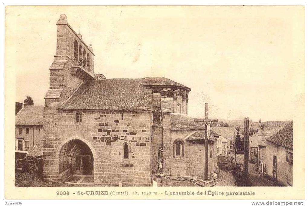 Cpa - SAINT-URCIZE - Le VILLAGE Et L'EGLISE - .Carte En TRES BEL ETAT (voir Scan).. - Autres & Non Classés