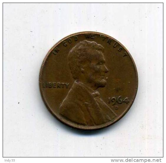 - ETATS-UNIS . 1 C. 1964 - 1959-…: Lincoln, Memorial Reverse