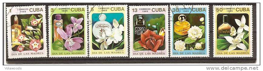 Cuba - Serie Completa Usata: Giornata Della Mamma - Fiori E Profumi - Fête Des Mères