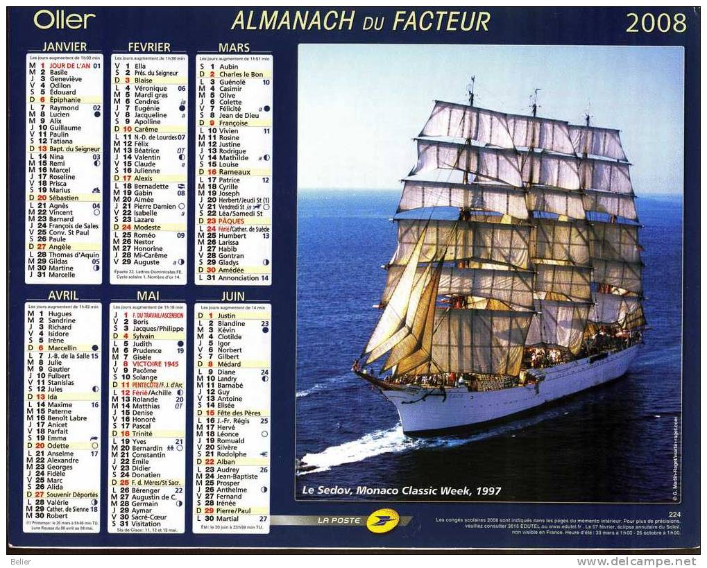 CALENDRIER ALMANACH 2008 - Groot Formaat: 2001-...