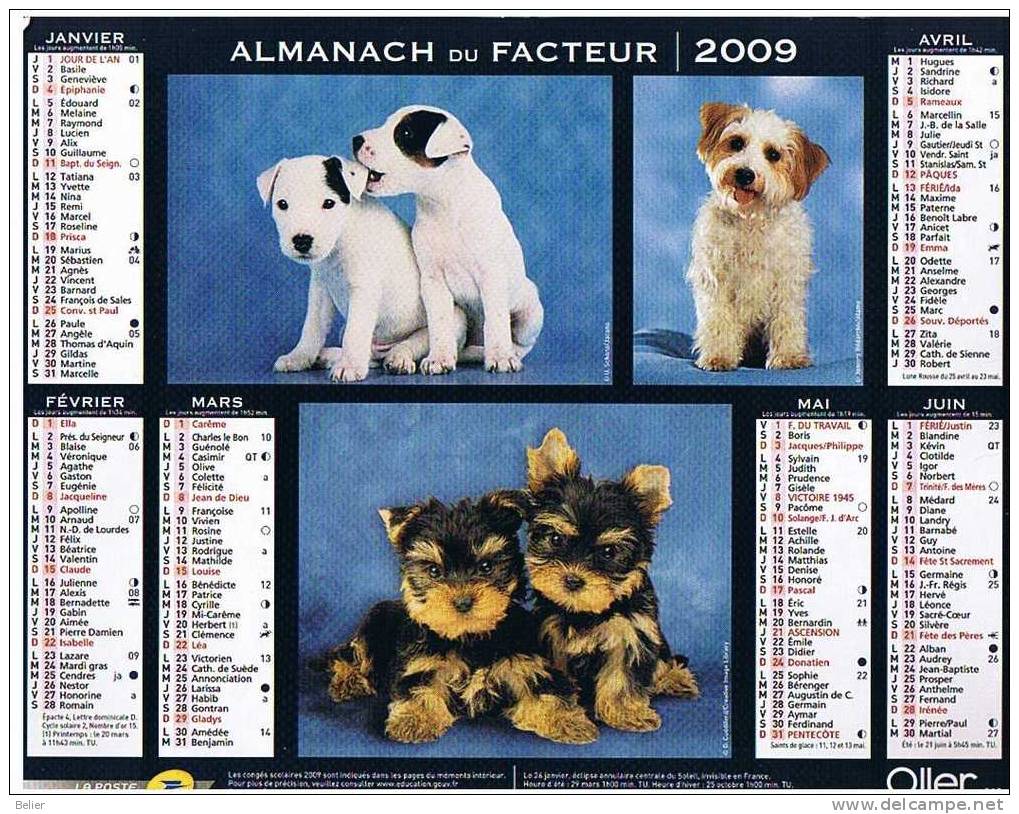 CALENDRIER ALMANACH 2009 - Groot Formaat: 2001-...