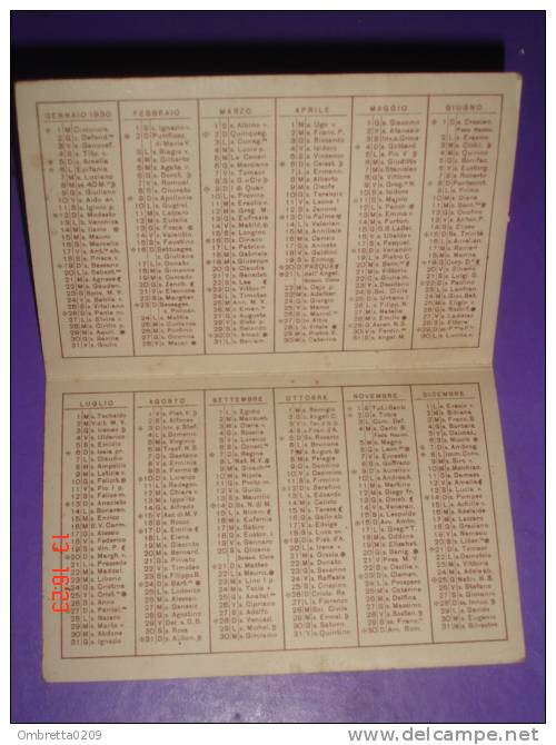Calendarietto Anno 1930 - Maria Ausiliatrice - Santino Cromolitografia  Ed. S.E.I. - Small : 1921-40